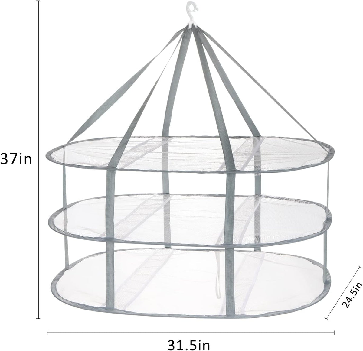 3-Tier Folding Mesh Clothes Hanging Dryer, Sweater Drying Rack, Large Laundry Drying Rack, Lay fold Flat Dry Hanger, Mesh Clothes Hanging Dryer - XL(3Tier)