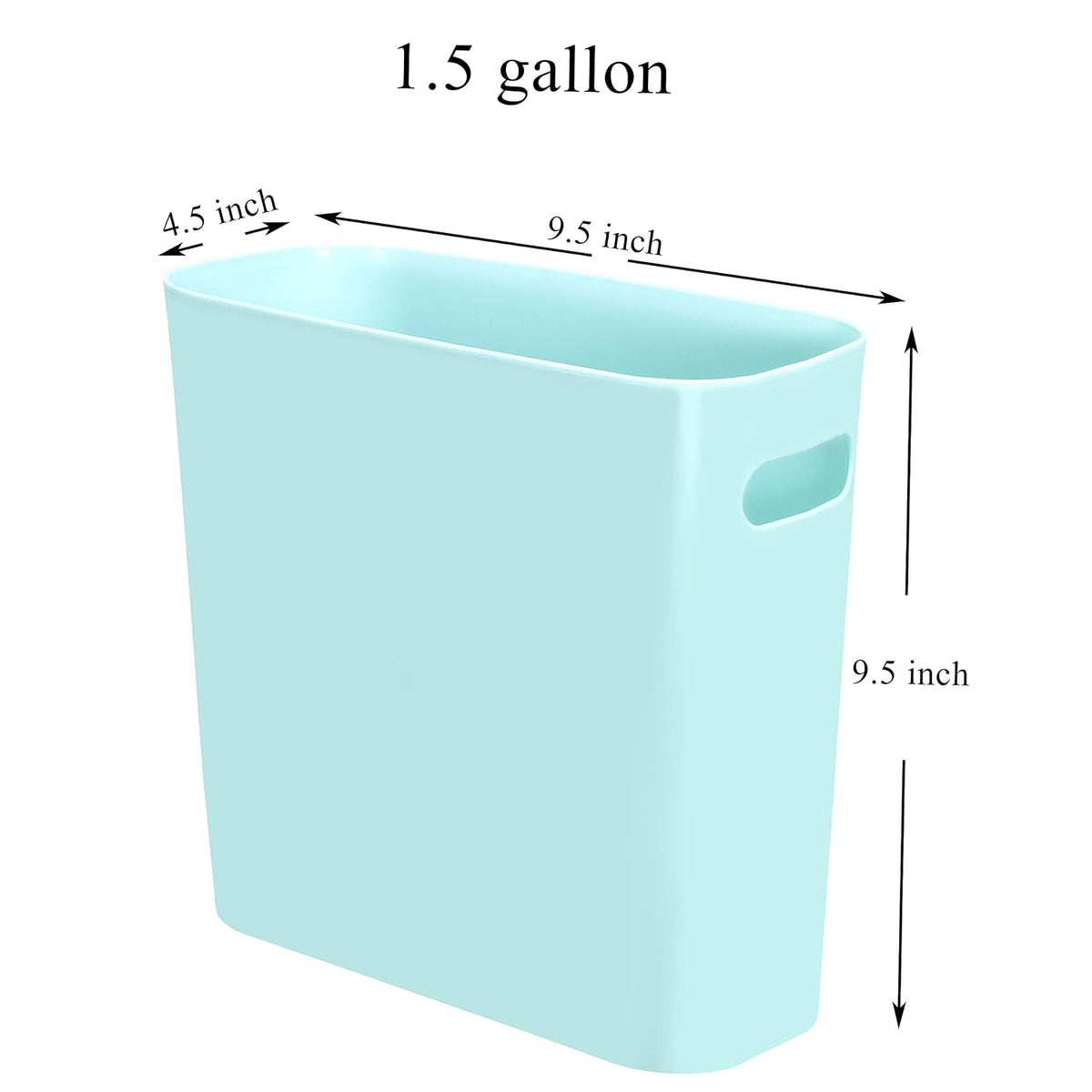 Youngever 1.5 Gallon Slim Trash Can, Plastic Garbage Container Bin, Small Trash Bin with Handles for Home Office, Living Room, Study Room, Kitchen, Bathroom (1 Pack Mint)