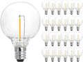 SUNTHIN 25 Pack G40 LED Bulbs, 1W LED Bulbs with E12 Base, 5 Watt Incandescent Bulbs Equivalent, Warm White 2700K, Replacement Bulbs for Globe String Lights, Indoor & Outdoor Use