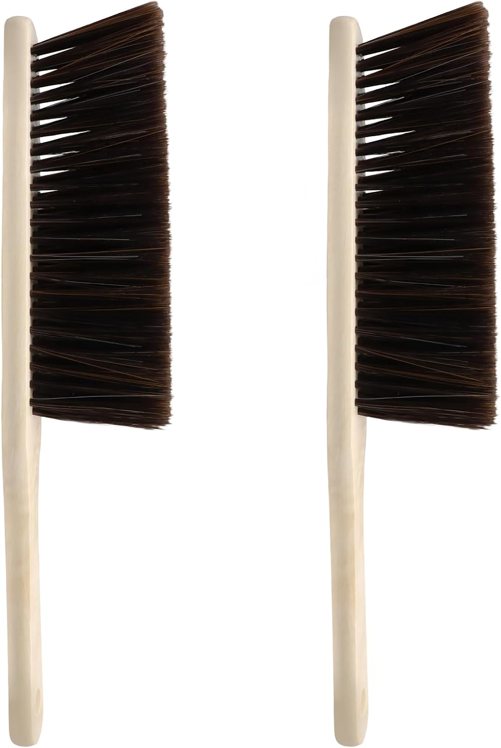 2 Pack Wooden Handle Dust Brush Set, Brown