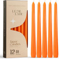 Leor & Lair Orange Taper Candles, 12 Pack, 10 Inch Fall Candlesticks