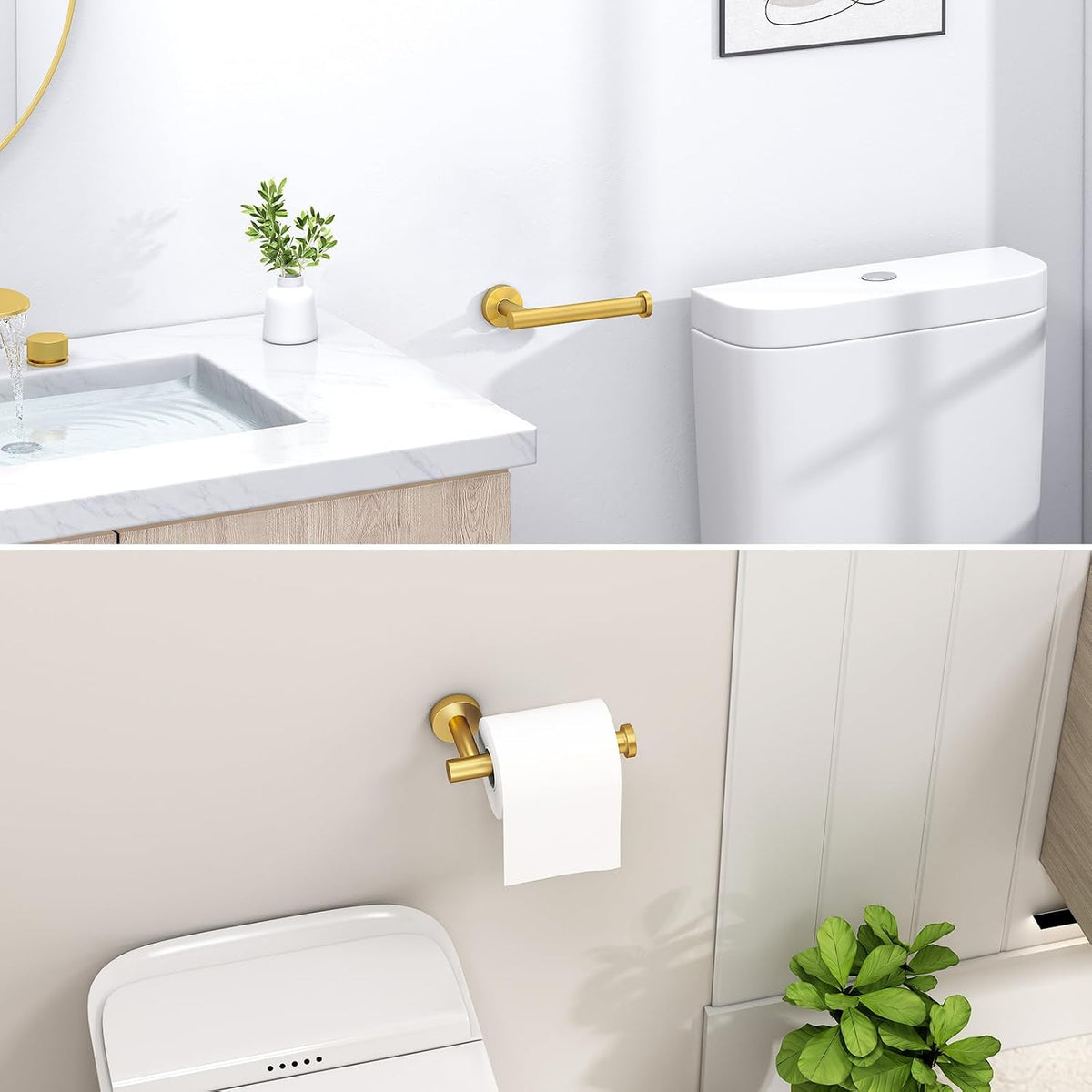 Angle Simple Toilet Paper Holder Brushed Dark Gold, Toilet Roll Holder