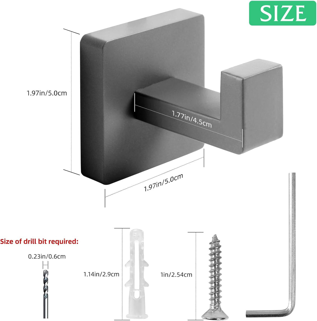 Towel Hooks for Bathrooms, Heavy Duty Stainless Steel Bathroom Hooks