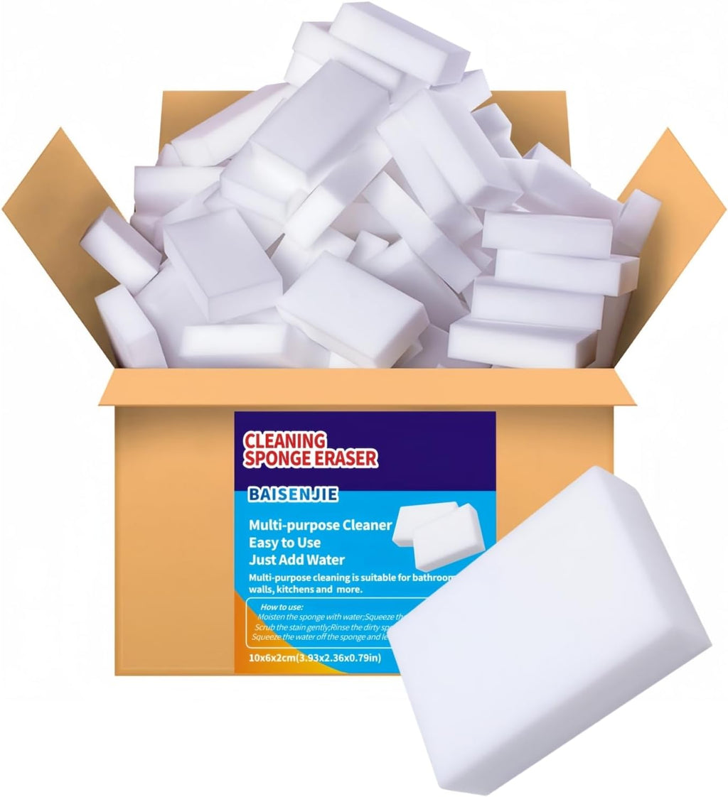 Melamine Sponge,100 Pack Magic Sponges Eraser Cleaning Pads in Bulk