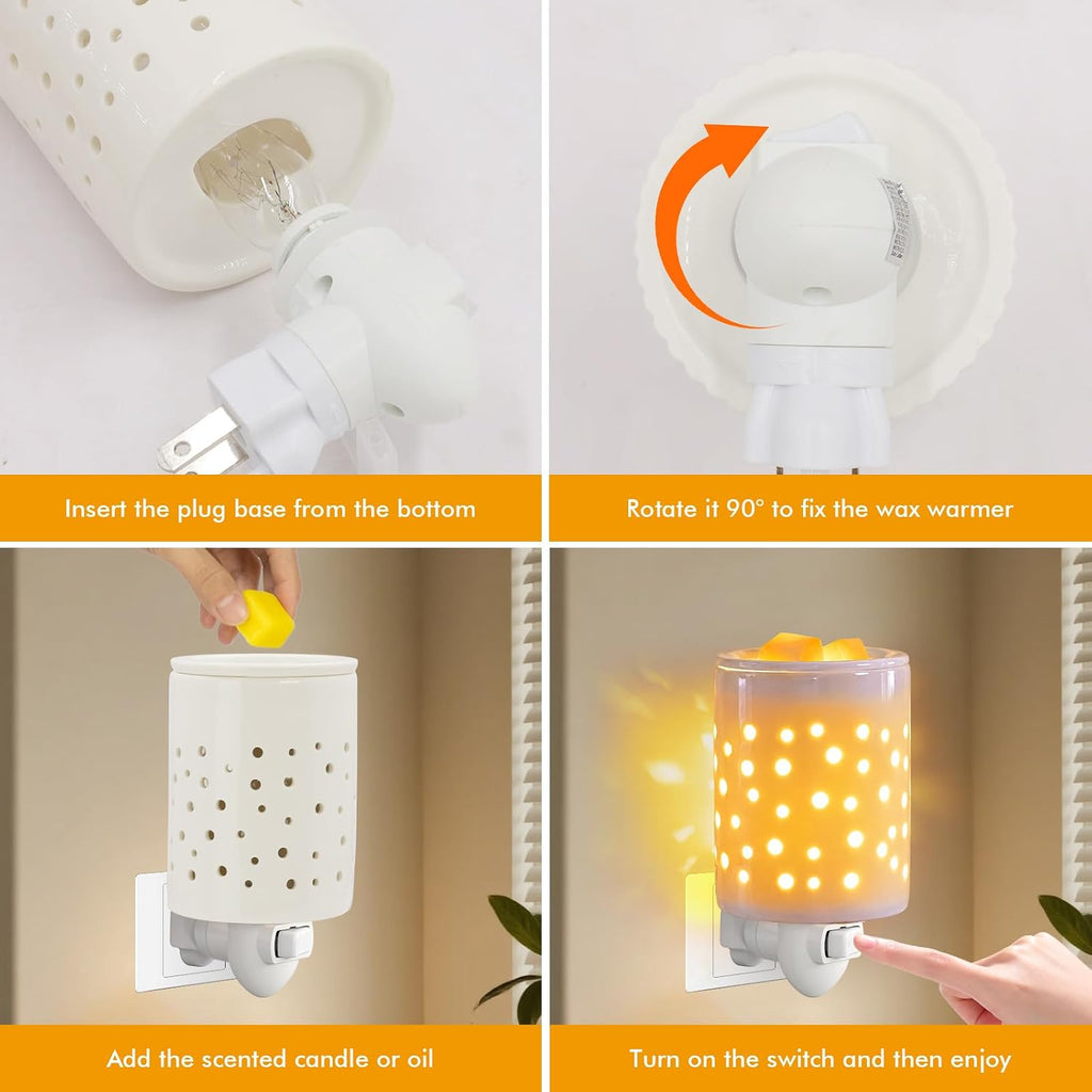Bobolyn Plug in Wax Warmer Burner Electric Outlet Wall Plug-in Electric Wax Melt Warmer for Scented Melts Essential Oil Home Decor Gifts for Women