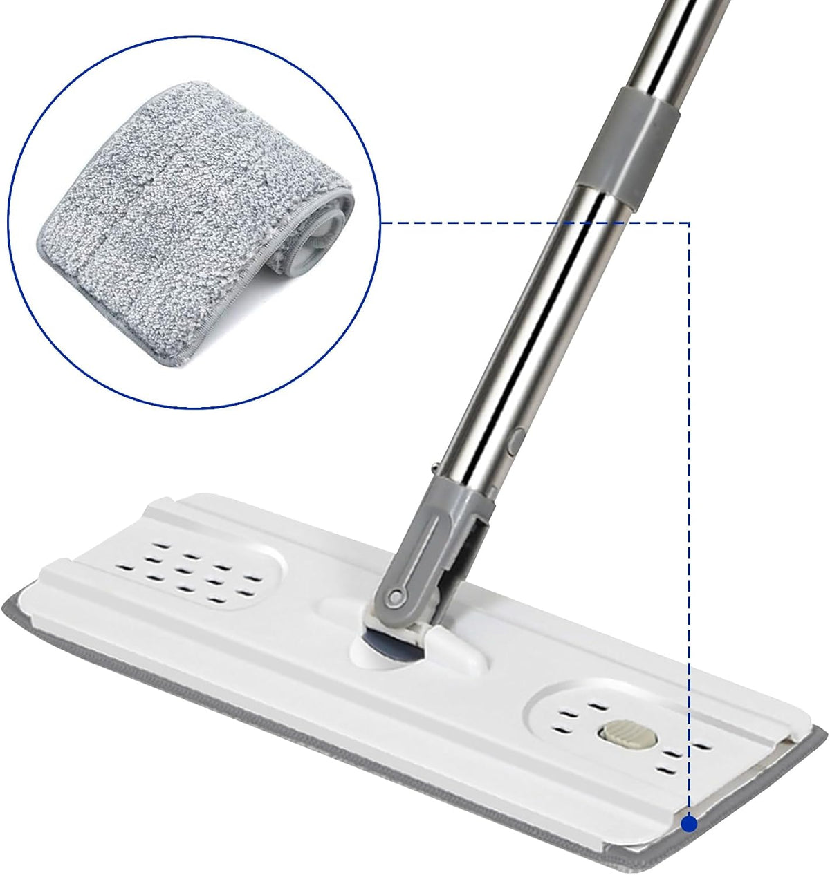 Microfiber Cleaning Pads: 10 Pack 13" X 4.9" Washable for Floor Cleaning Compatible with Tethys & Most 13 Inch Flat Mops - Replacement for Mop Bucket Set