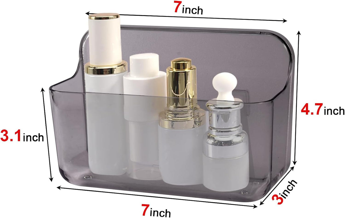 CGBE 2-Pack Cabinet Door Organizer, Self Adhesive Bathroom Shelves, Gray
