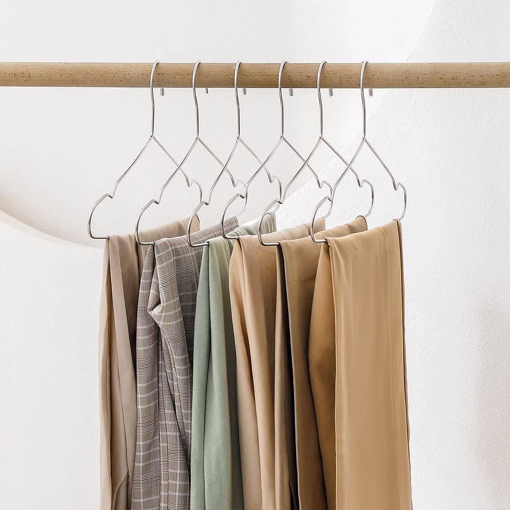 Stainless Steel Hangers, 40 Pack, 16.5 Inch, 15 lb Capacity