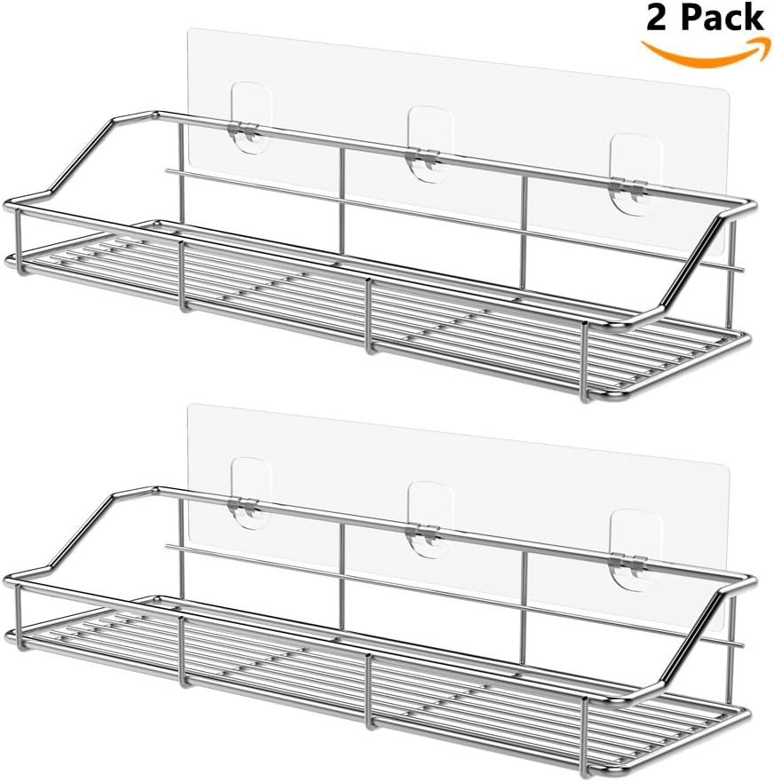 2 Pack Shower Caddy Adhesive Replacement,Transparent Strips for Shower