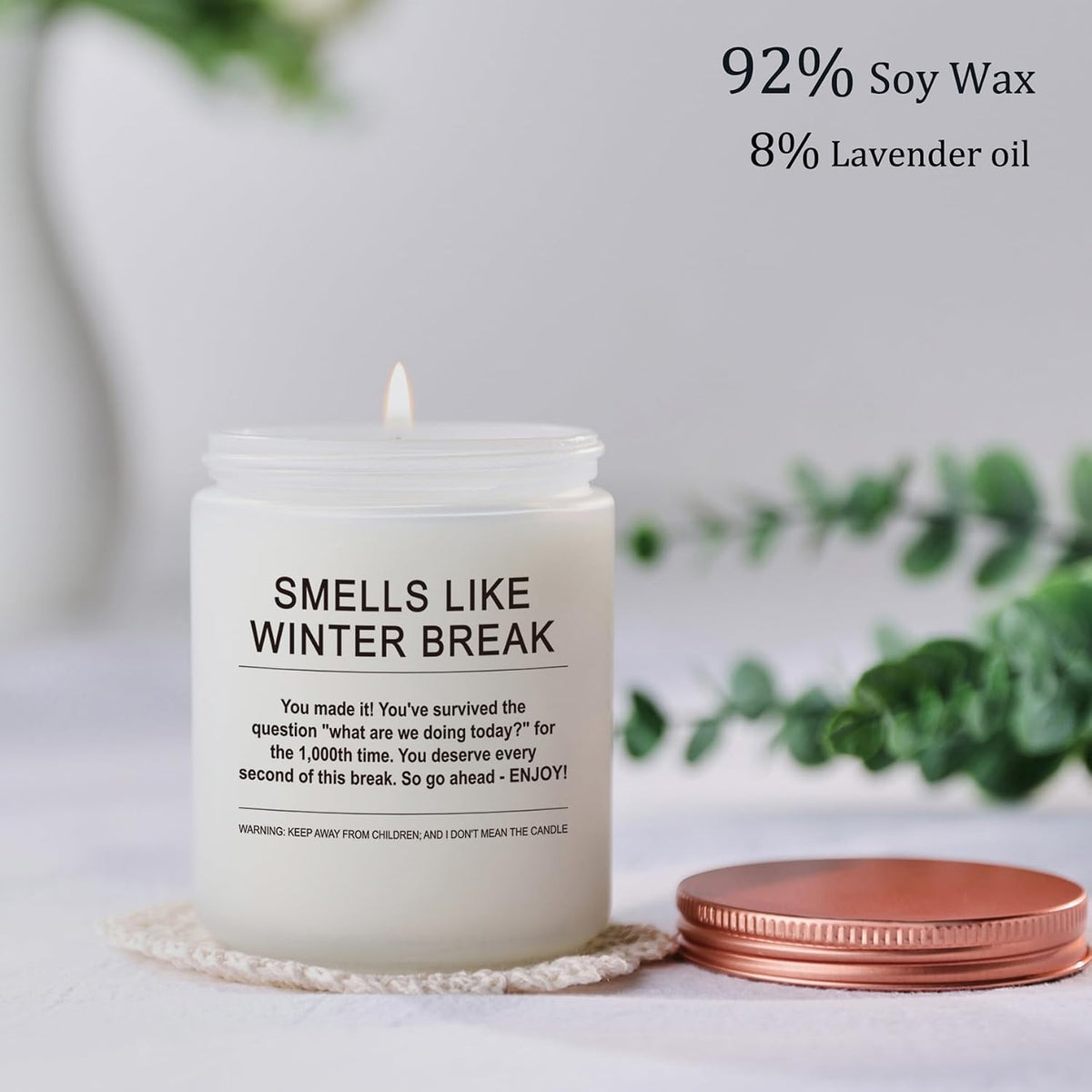 Appreciation Gift for Women Funny Winter Break Christmas Student Teacher Gifts Scented Soy Candle