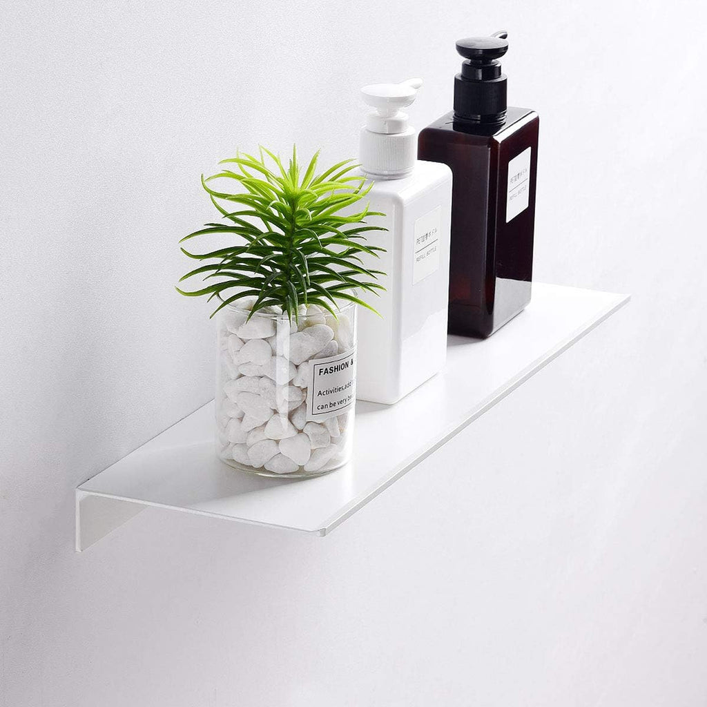 Modern Floating Shelf Wall Mounted Heavy Duty for Living Room Bedroom Bathroom, 12 Inch, White, 2 Pack