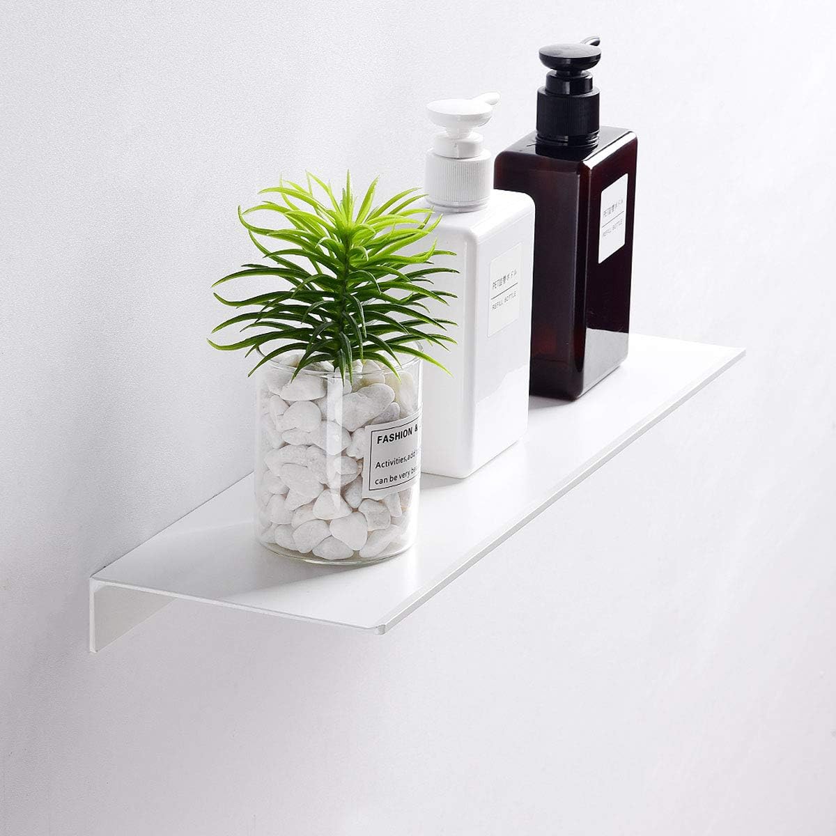 Modern Floating Shelf Wall Mounted Heavy Duty for Living Room Bedroom Bathroom, 12 Inch, White, 2 Pack