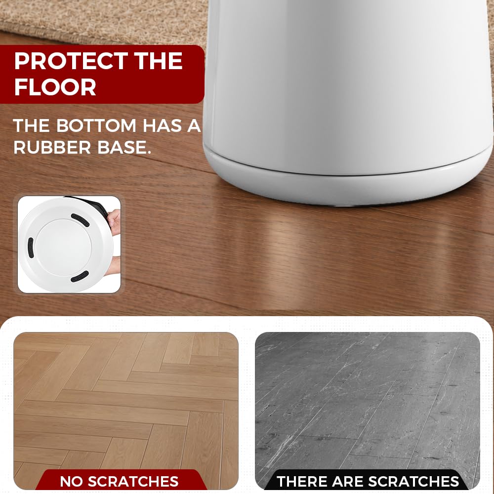 10L/2.6Gal Bathroom Trash Can,Swing Lid Trash Can