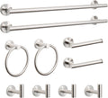 NearMoon 10 Pieces Bathroom Hardware Set SUS304 Thicken Stainless Steel-Towel Rack Kit Include 26" Towel Rod + Bath Towel Ring + Toilet Paper Holder + Robe Towel Hooks Bath Accessories (Nickel)