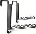 Over The Door Drying Rack with Hooks, Double Folding Portable Small Space Storage for Laundry Bathroom Travel Bedroom Drying (2Pack, Black)