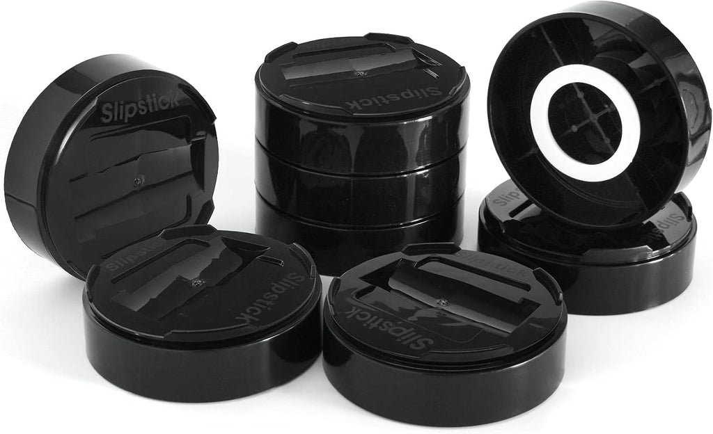 Slipstick Stack-Its 1 Inch Adjustable Bed Risers/Furniture Risers (Set of 8) Lifts Height 1", 2" or 3" – Black Heavy Duty Risers for Desks, Couches, Sofas, Beds, Tables, Dressers, and More