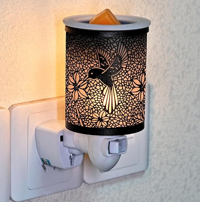 ASAWASA Metal Plug-in Wax Warmer with 1 pcs Silicone Liner(Hummingbird)