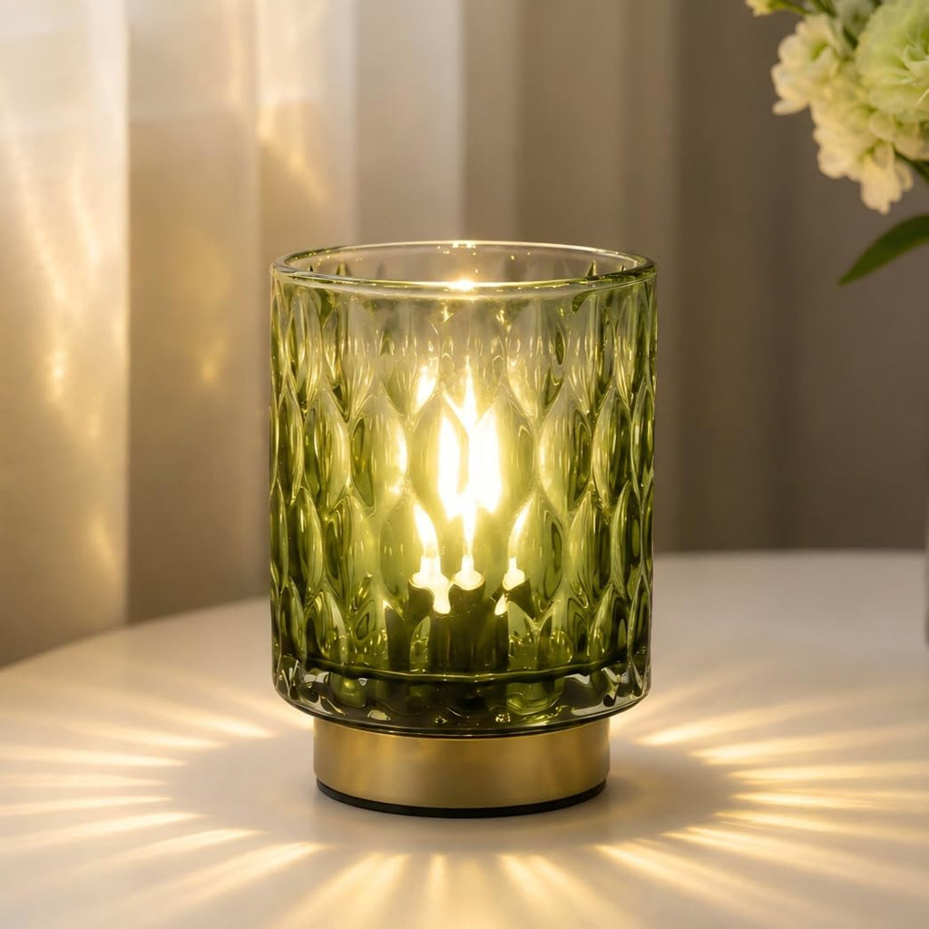 Battery Operated Table Lamp,Cordless Small Decorative Lamp,Green Gradient