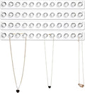 4-Pack Acrylic Necklace Holder, Necklace Hanger Wall Mount, Diamond Shape Jewelry Organizer with 12 Hooks for Necklaces, Bracelets, Chains - Clear Crystal Display Rack for Women