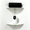 Small Tiny Metal Floating Corner Shelves, 7 x 7 x 0.6 Inches，2pcs, White