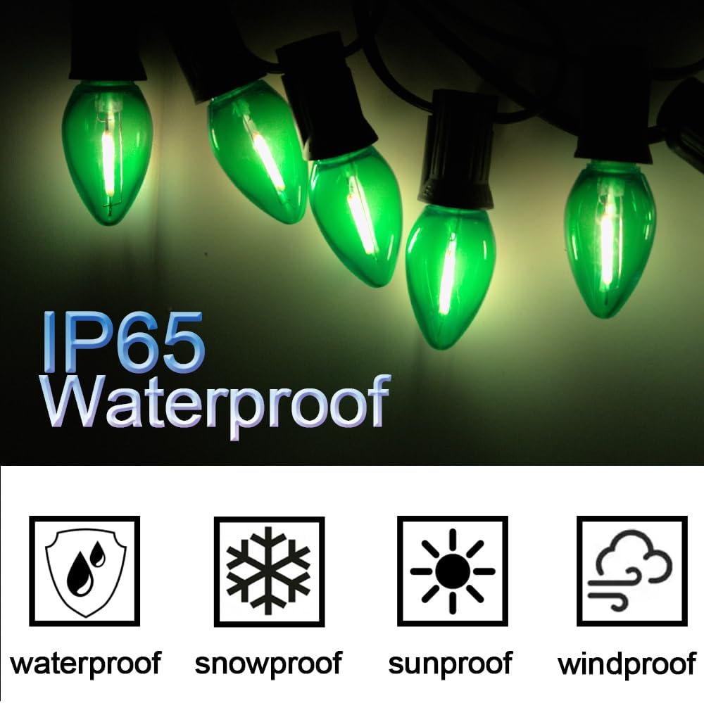 50 Pack C7 Multicolor 120V Waterproof Led Replacement Christmas Light Bulb
