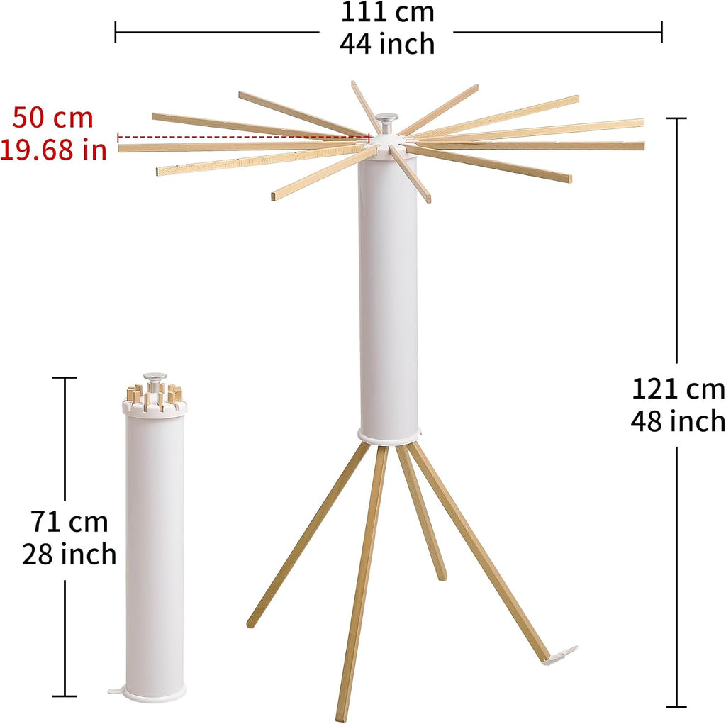 RFOUO Foldable Clothes Drying Rack with Wooden 12 Rods