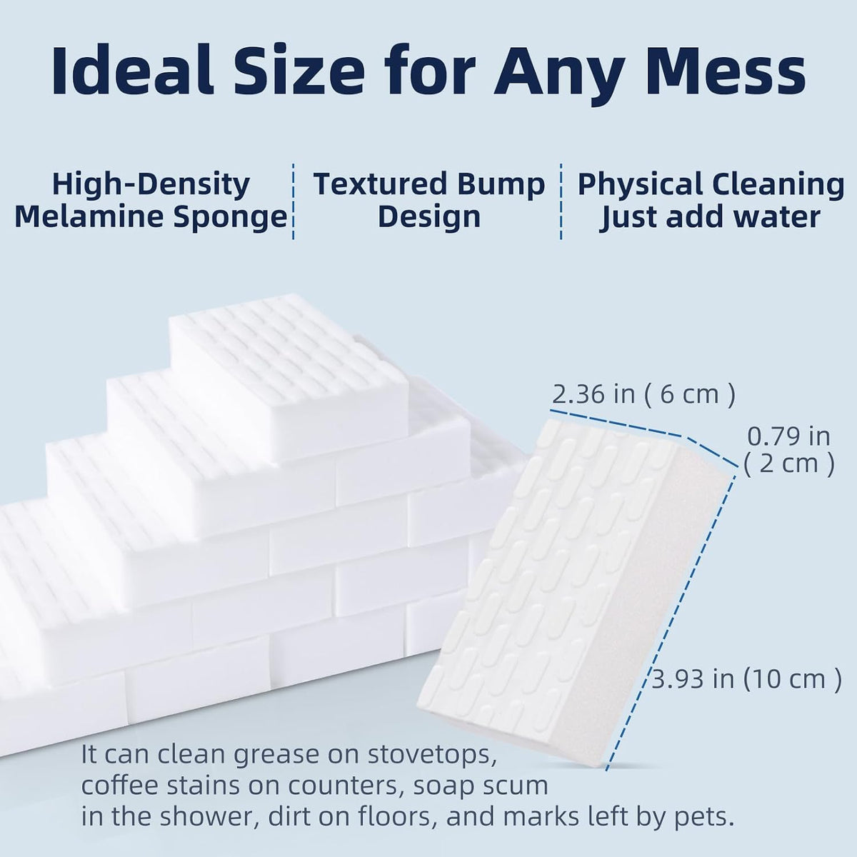 Magic Sponge Eraser, Melamine Sponges for Cleaning, 2X Density, 20 Pcs in Bulk, Long Lasting Scrub Pads for Kitchen, Bathroom, Furniture, Tub, Sink, Floors, Baseboard, Shoes, Wall Cleaner