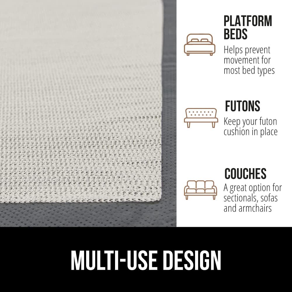 Gorilla Grip Original Mattress Slide Stopper and Gripper and Nonslip Bed Sheet Straps 4 Pack, Mattress Gripper Size Queen, Easy Trim, Sheet Straps in White, Easy Install, 2 Item Bundle