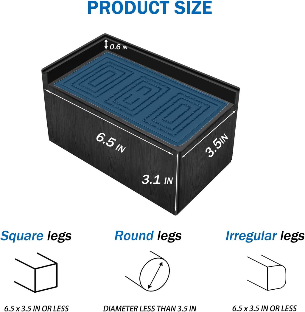 ANNKUT Bed Risers 3 Inch Heavy Duty, Oversized Couch Risers, 4 Pack Black
