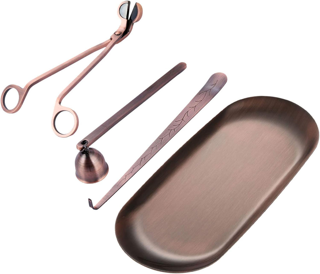 4-in-1 Stainless Steel Candle Care Kit for Candle Lovers, Red Bronze