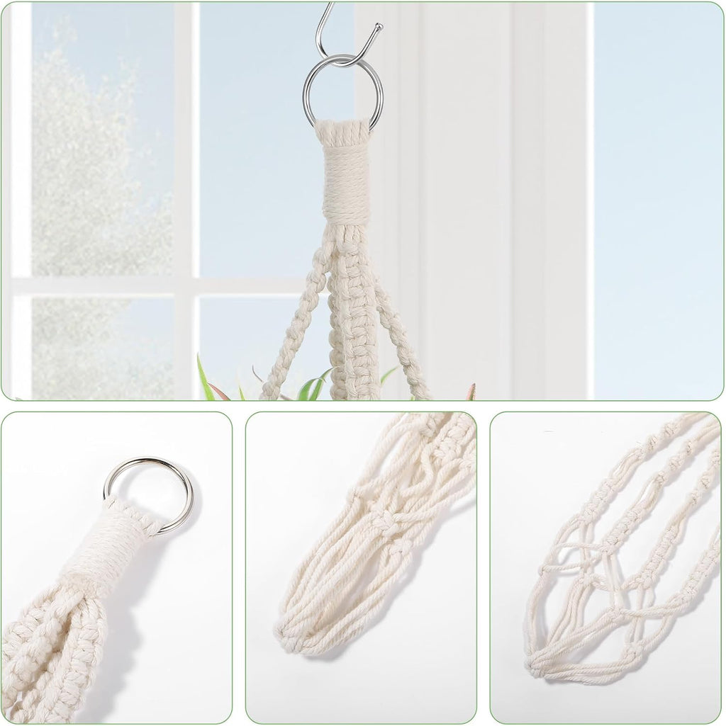 2 Pack Handmade Macrame Plant Hangers, Hanging Planters Baskets