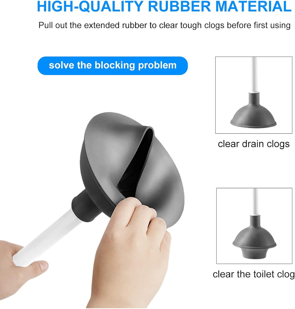 SetSail 2 Packs Toilet Brush and Plunger Set for Bathroom Cleaning, White