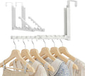 2Pcs Over The Door Clothes Hanger with 10 Ridges, Over The Door Drying Rack