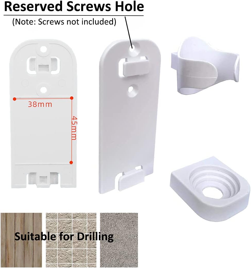 Electric Toothbrush Holders for Bathroom, Electric Toothbrush Organizer, Bathrooms Toothbrush Storage for Shower Space-Saving, Mirror Toothbrush Holder Wall Mounted, ABS(White)