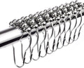 LIHAO 12 Piece Set Rustproof Stainless Steel Shower Curtain Rings Hooks for Bathroom Shower Rod