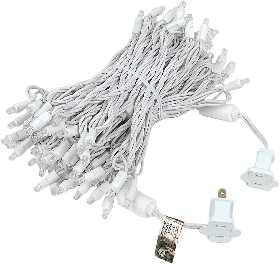 Novelty Lights 50ft Christmas String Lights, 100 Warm White LED Bulbs