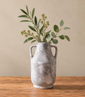 Ceramic Flower Vase with Handles, 11 Inch Tall Rustic Vase, Large Terracotta Pottery Vase for Home Decor, Farmhouse Decorative Vase for Living Room Kitchen Table Shelf Bedroom Decor