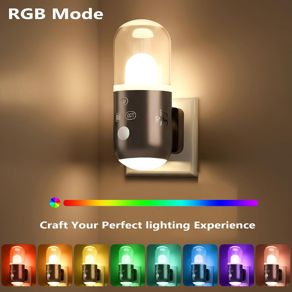 Night Light Plug into Wall with Motion Sensor ( Coffee 2pcs )