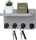 Nekon Key Holder Wall Mount, 8.5 Inch Wall Shelf, Gray