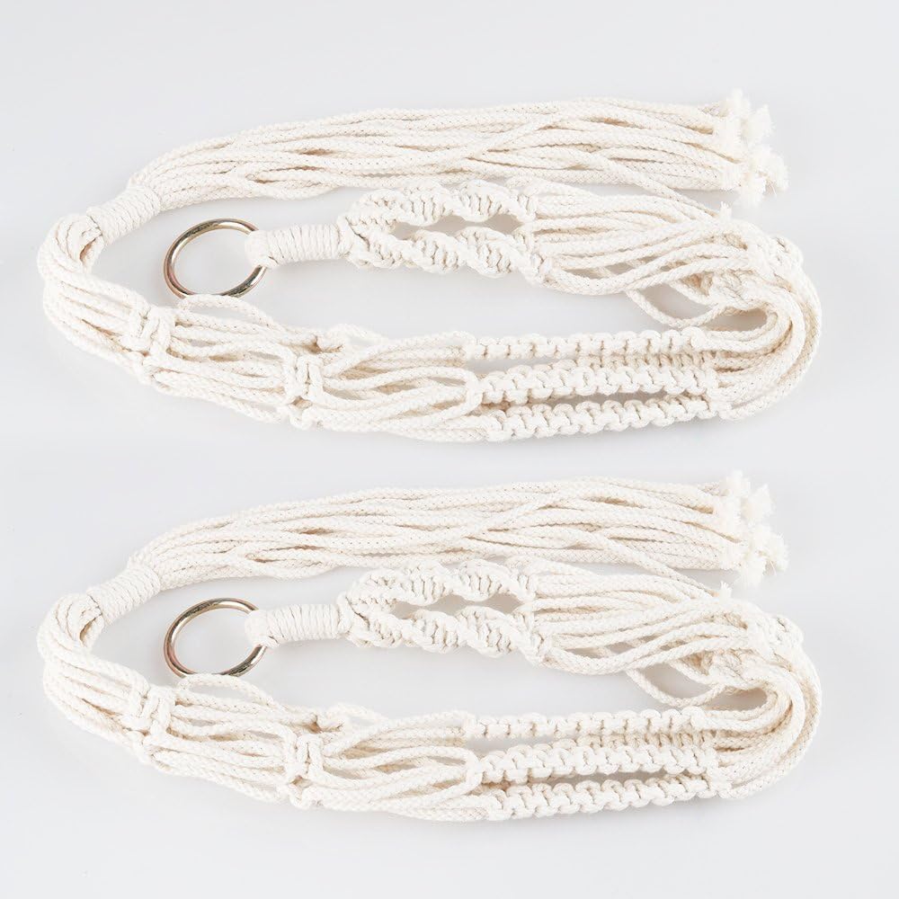 Macrame Plant Hanger Basket Liners Cotton Rope 4 Legs for Indoor Outdoor Decorations,Set of 2 (34 inch)