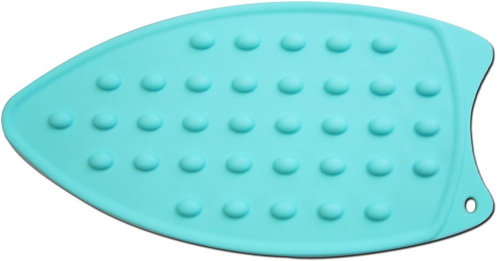 LeLehome Silicone Anti-Slip Iron Rest Pad for Ironing Board Hot Heat Resistant Steam Compact Mat, Home Kitchen Mat Blue Green, Teal