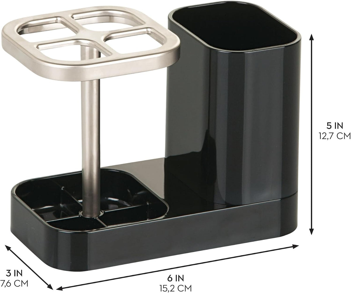 iDesign Toothbrush Holder, Black/Matte Satin