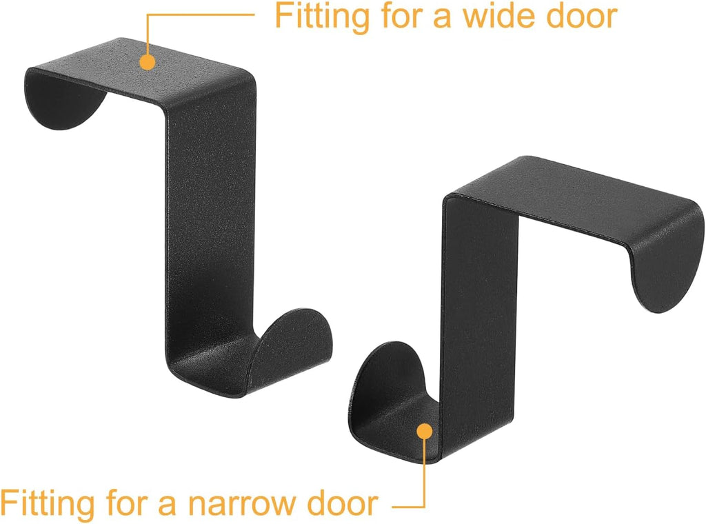 uxcell Over The Door Hooks,8pcs - Stainless Steel Door Hangers Hooks, S-Shaped Double Hooks for Hanging Clothes, Hats, Towels (Black)