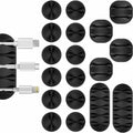 Flezoo 18PCS Black Adhesive Cable Clips Cord Organizer for Wire Management