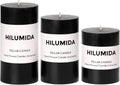 Black Pillar Candles Set of 3, Black Candles for Punk Decorations, Width 3" High 4" 5" 6" Unscented Smokeless Soy Wax Candle, Suitable for Gothic, Industrial, Minimalist and Dark Style Candle