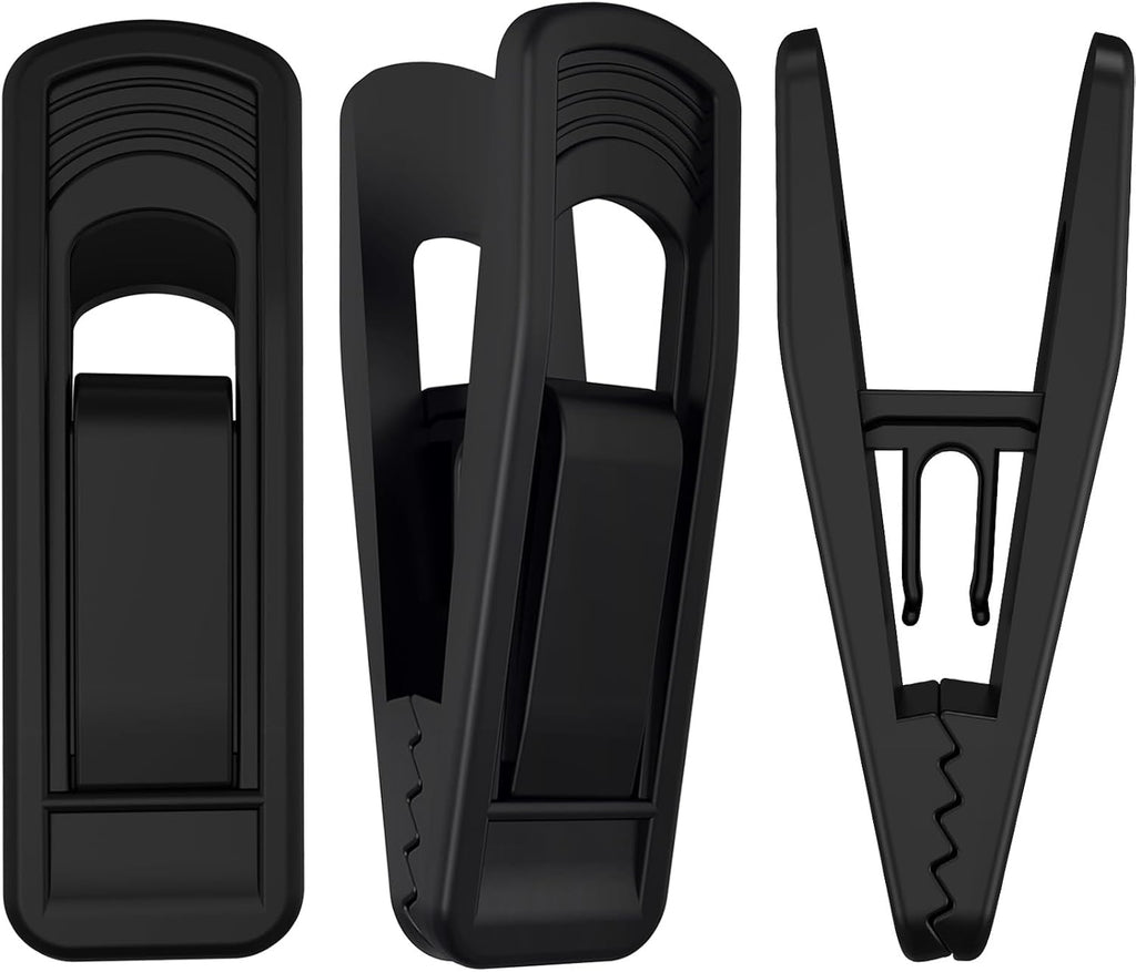TOFIIGREM Hanger Clips Perfect for Velvet Hangers (Black, 40 PCS), Non-Slip Plastic Clips Pant Skirt Hanger Clips for Black Flocking Hangers