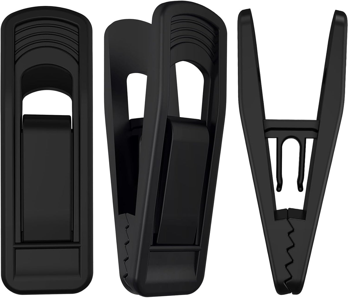 TOFIIGREM Hanger Clips Perfect for Velvet Hangers (Black, 40 PCS), Non-Slip Plastic Clips Pant Skirt Hanger Clips for Black Flocking Hangers