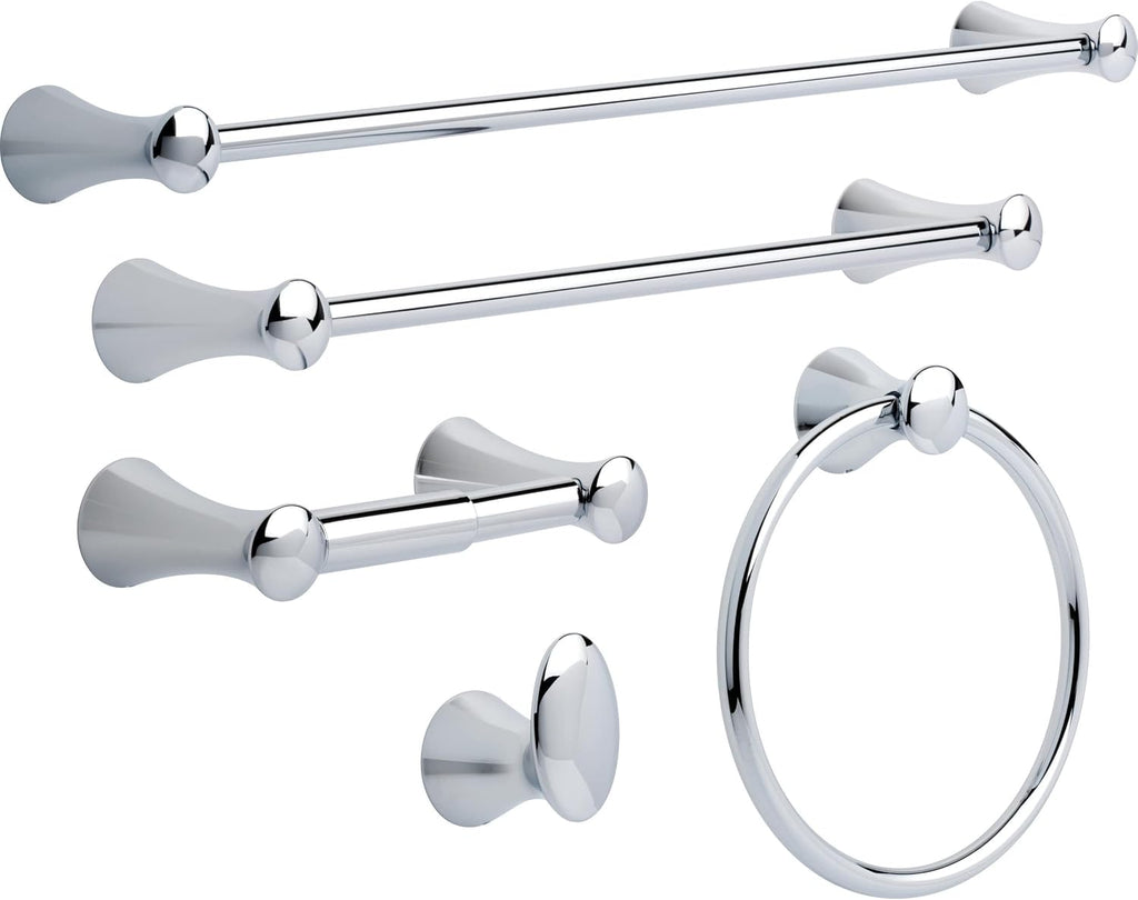 Delta Towel Rack | 24 Inch Polished Chrome Towel Bar for Bathroom, Kitchen | Lahara Accessories