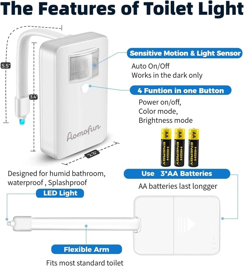 Toilet Light Motion Sensor, Funny White Elephant & Stocking Stuffer