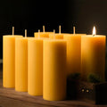 Beeswax Pillar Candles 2x5 Inch 8 Pack, Unscented Bee Wax